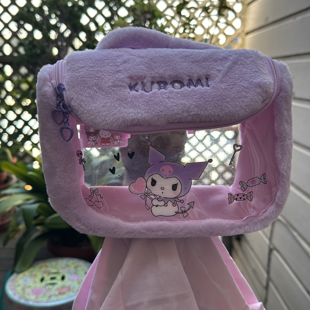 Sanrio Hello Kitty Kuromi See-through Plush Bag . Great for Concerts .NWT